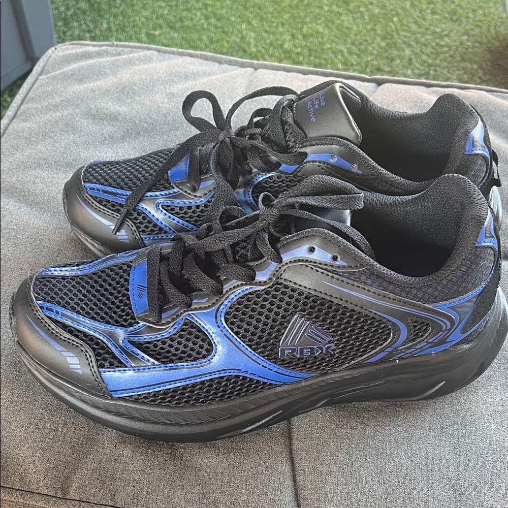 RBX Men's Black and Blue Athletic Shoes